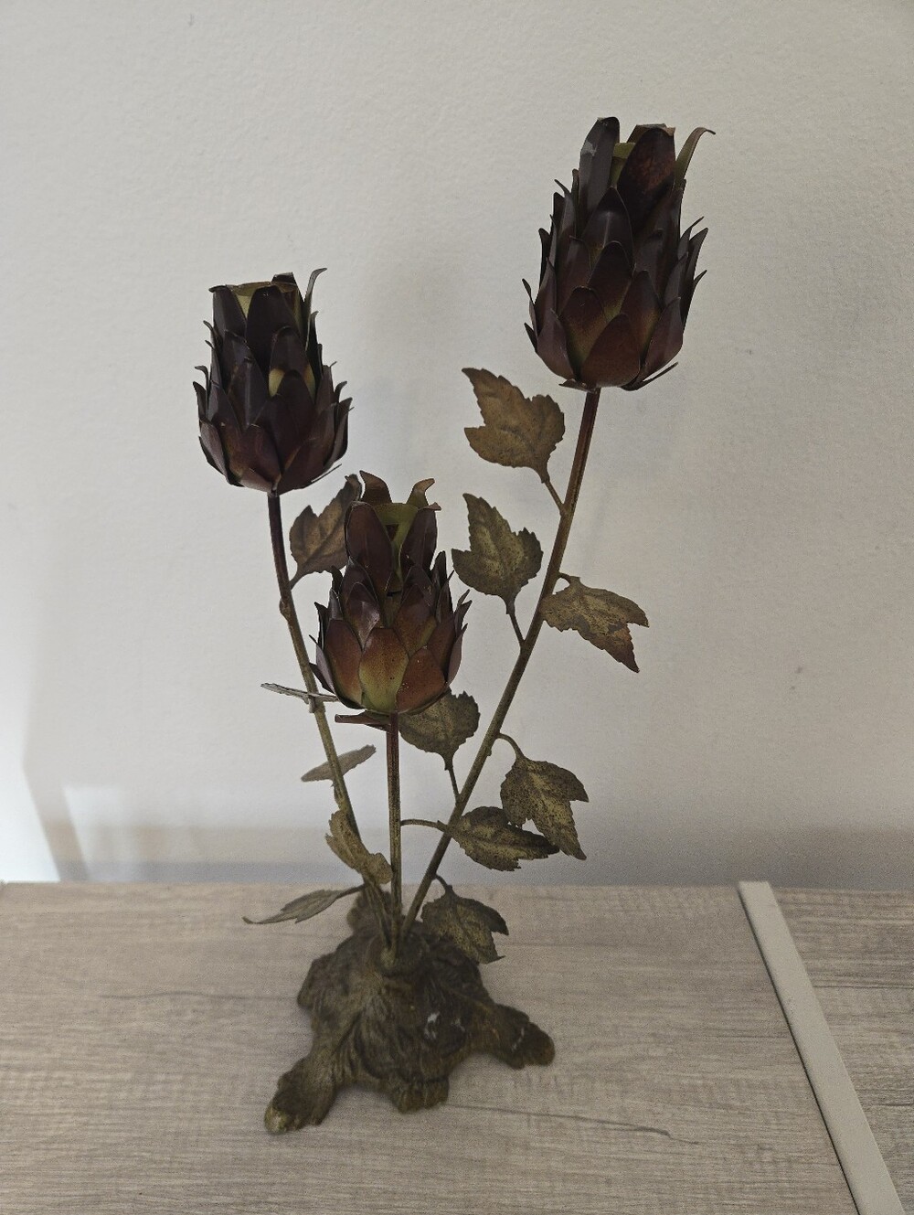 Vintage Flower Candelabra Floral Candelabra Tole Flowers Decor